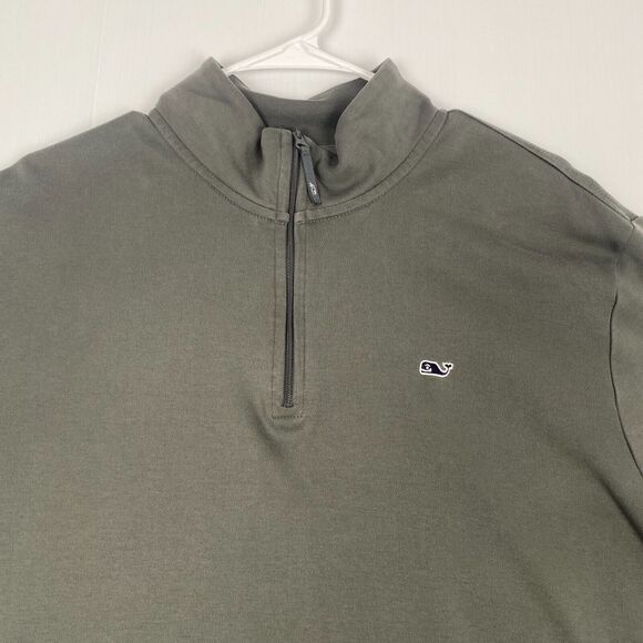 Vineyard Vines Pullover Mens Large Gray‎ Sweater 1/4 Zip Cotton Jacket Stretch - Picture 3 of 16